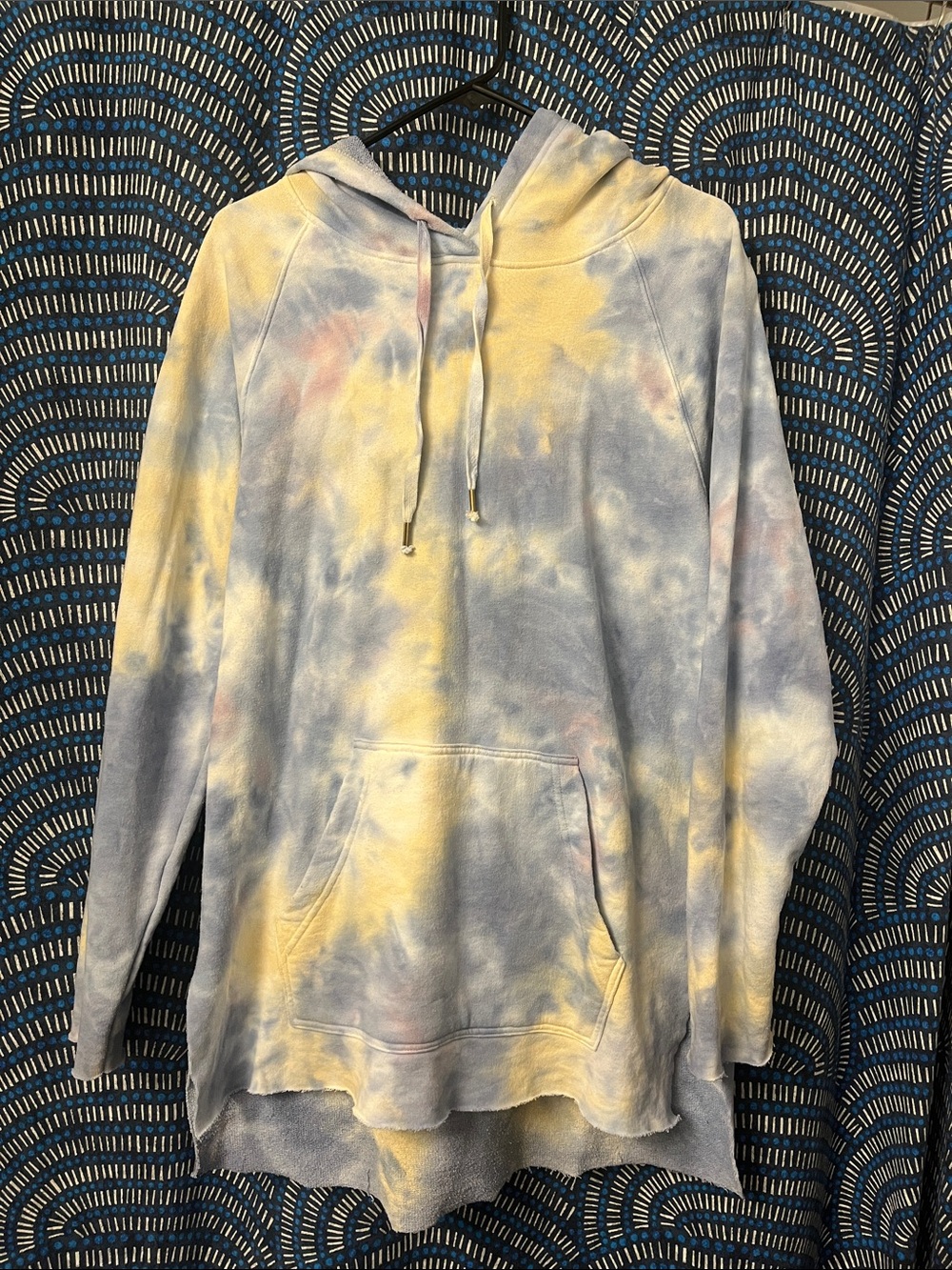 Young Fabulous & Broke Pastel Tie-Dye Pullover Hoodie - Light Blue & Yellow